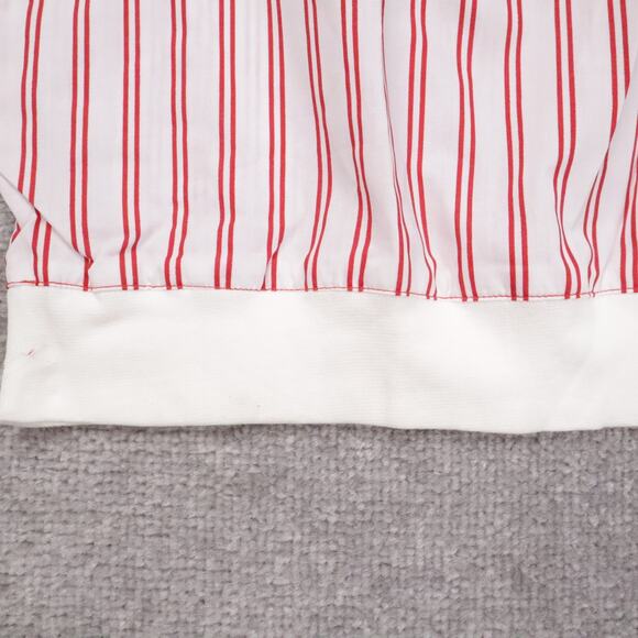 VTG 80s 90s Award Deadstock Large Red White Striped Short Sleeve Collared Shirt - Picture 6 of 11